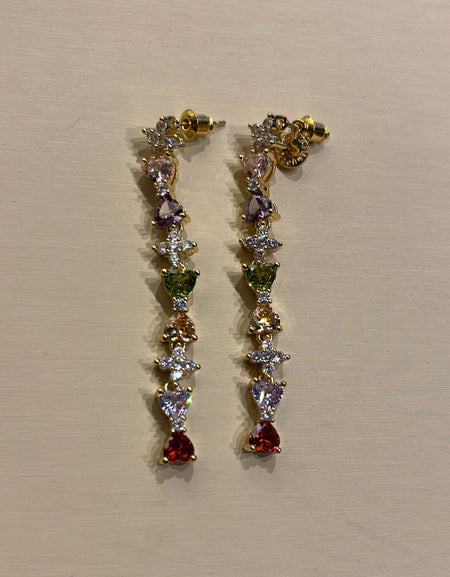 Orecchini Pendenti OTTAVINI dorato pietre colorate