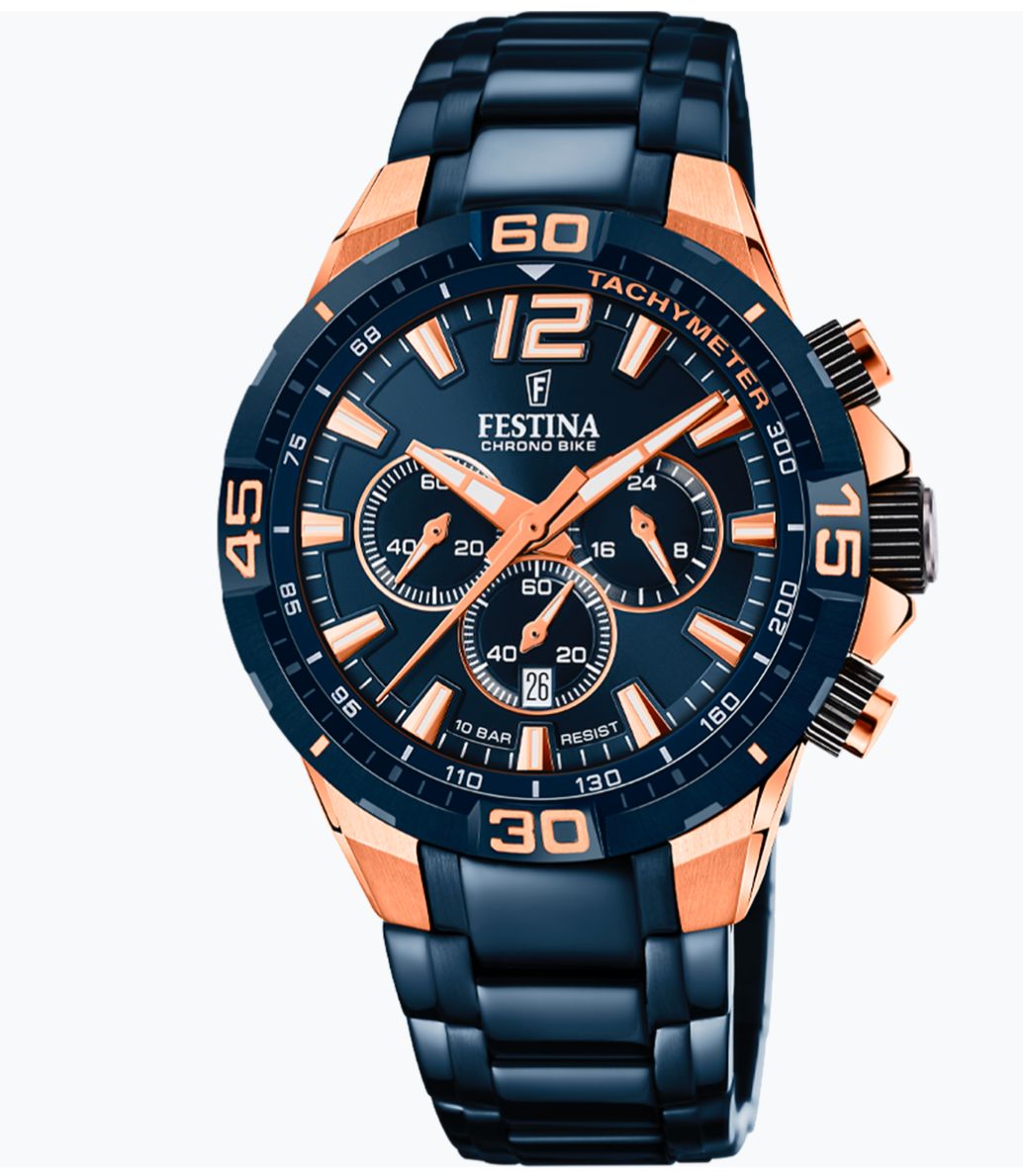 OROLOGIO FESTINA EDIZIONI SPECIALI F20524/1 BLU CINTURINO IN ACCIAIO, UOMO