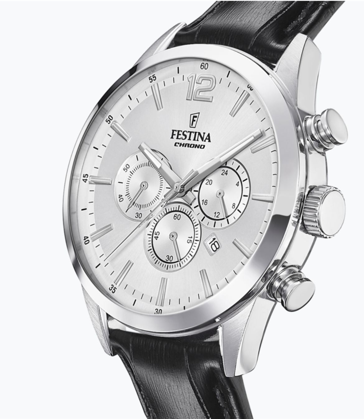OROLOGIO FESTINA TIMELESS CHRONOGRAPH F20542/1 ARGENTO CON CINTURINO IN PELLE, UOMO