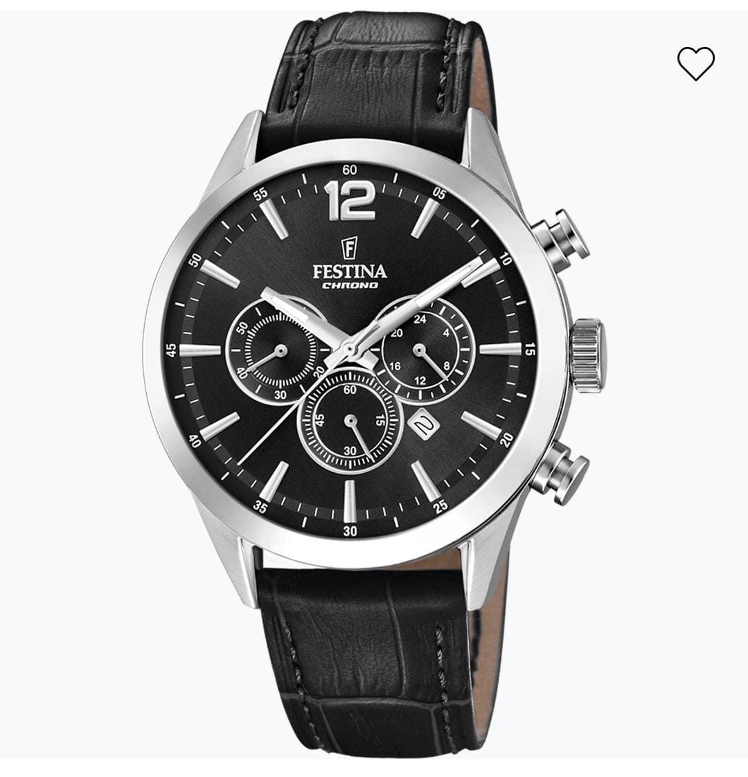 OROLOGIO FESTINA TIMELESS CHRONOGRAPH F20542/5 NERO CINTURINO IN PELLE, UOMO