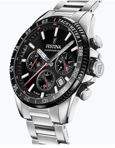 OROLOGIO FESTINA F20623/4 NERO CINTURINO IN ACCIAIO INOSSIDABILE 316L, UOMO