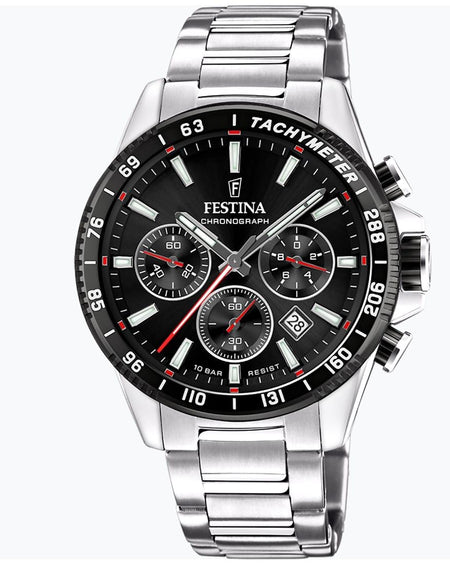 OROLOGIO FESTINA F20623/4 NERO CINTURINO IN ACCIAIO INOSSIDABILE 316L, UOMO