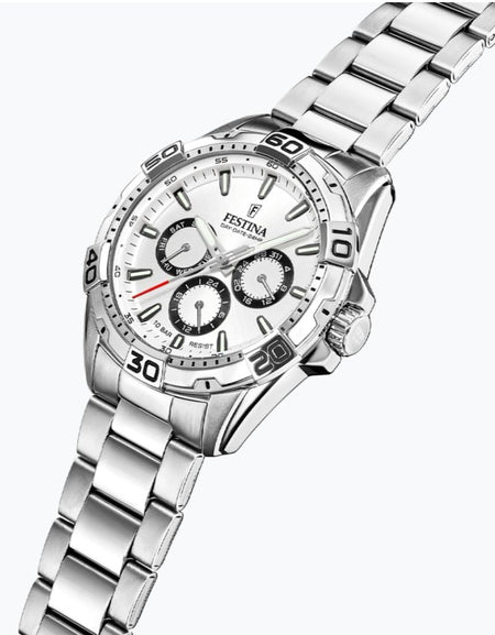 OROLOGIO FESTINA F20623/1 BLANCO CINTURINO IN ACCIAIO INOSSIDABILE 316L, UOMO