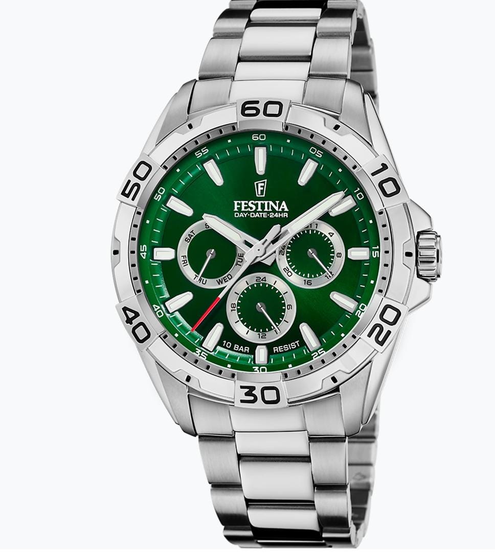 OROLOGIO FESTINA F20623/3 VERDE CINTURINO IN ACCIAIO INOSSIDABILE 316L, UOMO