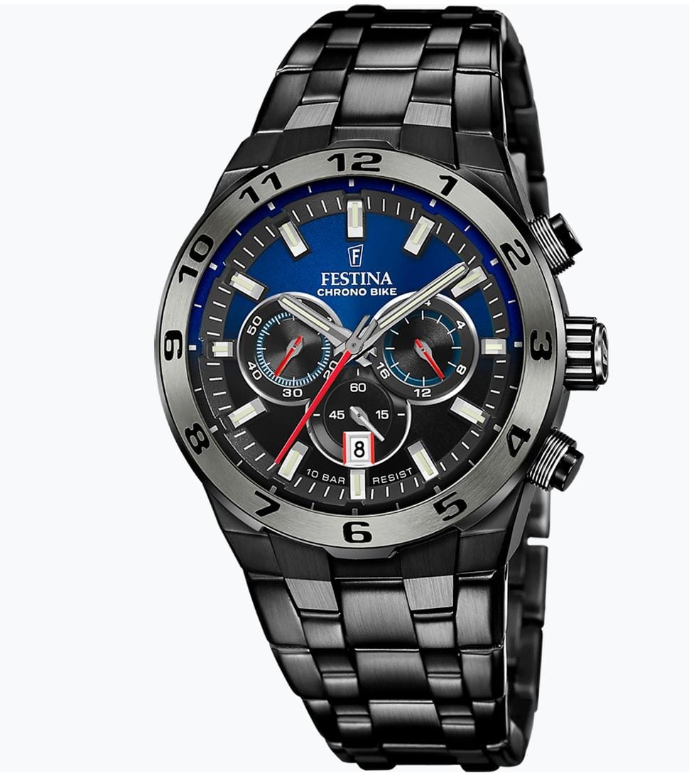 OROLOGIO FESTINA SPECIAL EDITIONS F20673/1 AZZURO CINTURINO IN ACCIAIO INOSSIDABILE 316L, UOMO