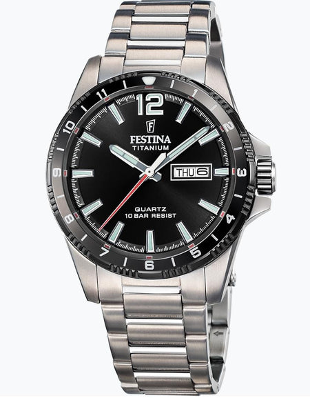 OROLOGIO FESTINA F20698/4 NERO CINTURINO TITANIO, UOMO