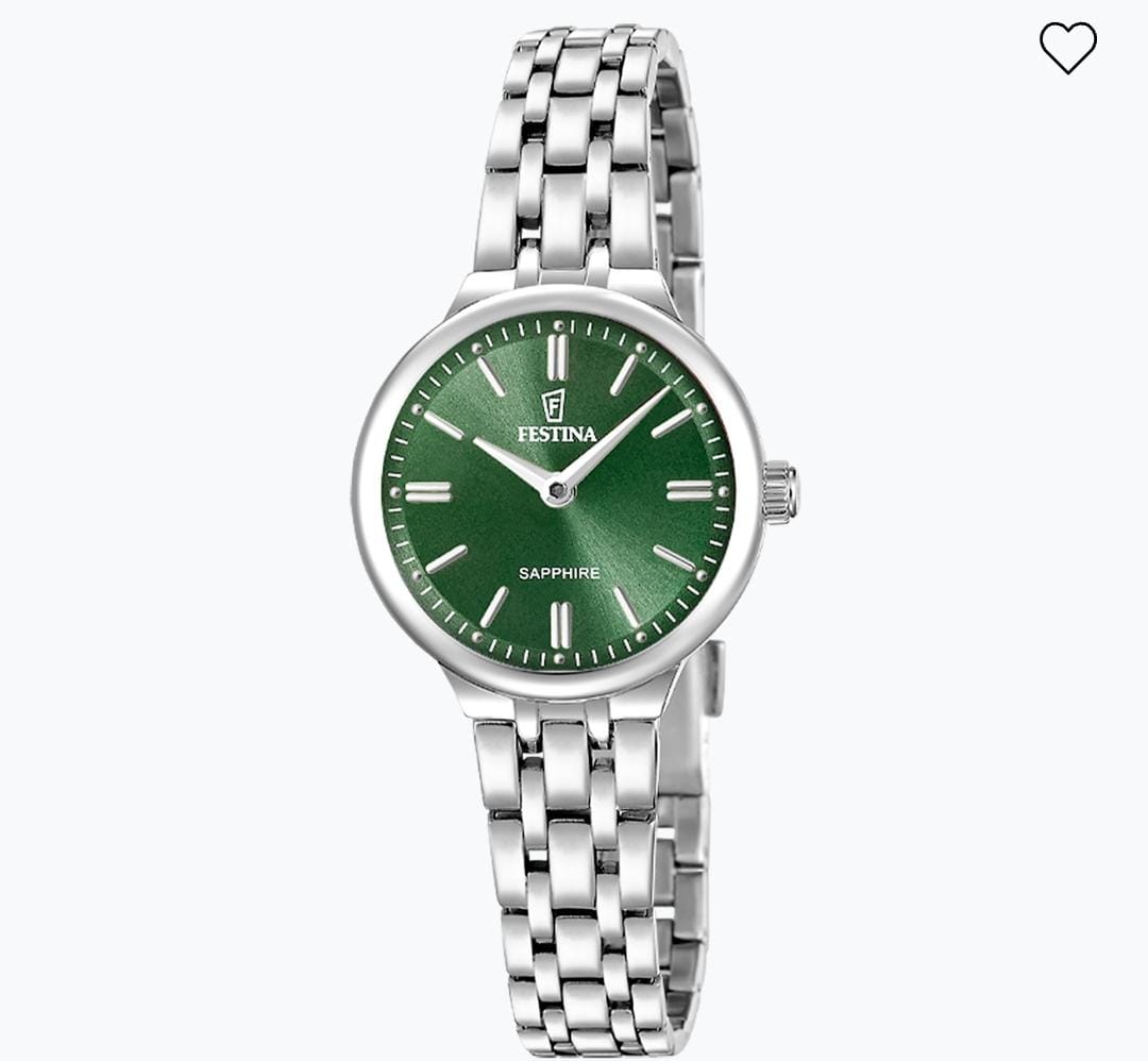 OROLOGIO FESTINA MADEMOISELLE F20744/4 VERDE CINGHIA ACCIAIO INOSSIDABILE, DONNA