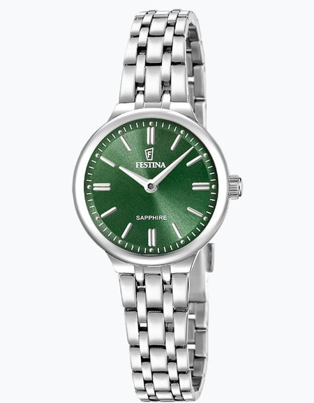 OROLOGIO FESTINA MADEMOISELLE F20744/4 VERDE CINGHIA ACCIAIO INOSSIDABILE, DONNA