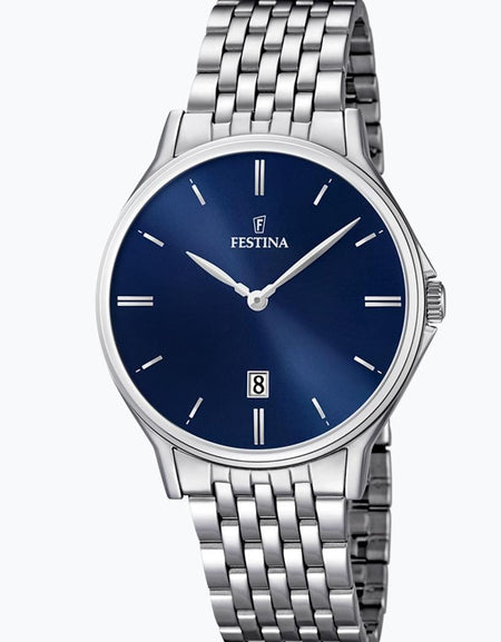 OROLOGIO FESTINA CLASSICS F16744/3 BLU CON CINTURINO IN ACCIAIO, UOMO