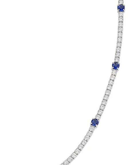 Collana Tennis Bianca e Blu con Zirconi 2 e 3 mm