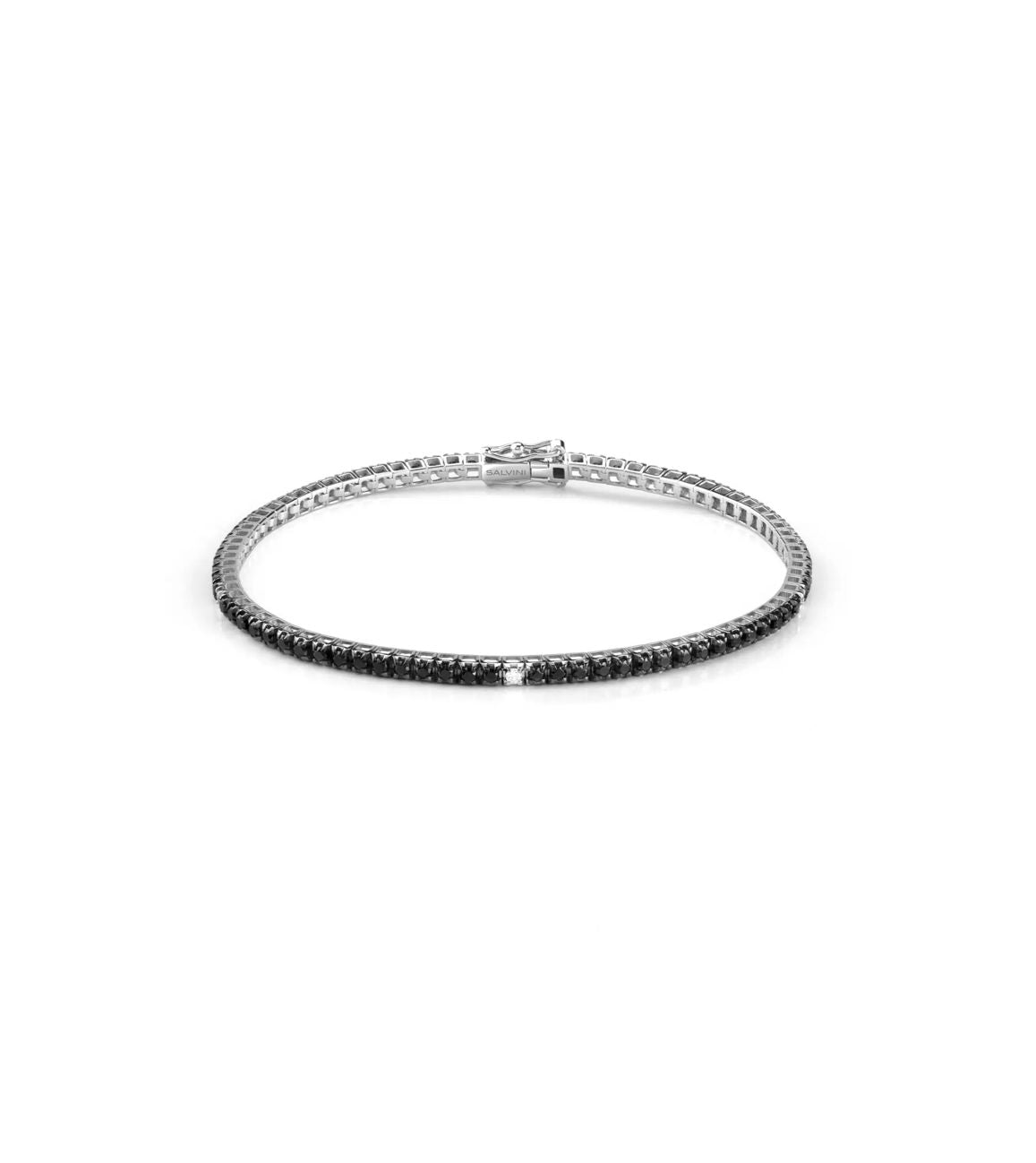 Bracciale Donna tennis  SALVINI in oro bianco con diamanti e diamanti black