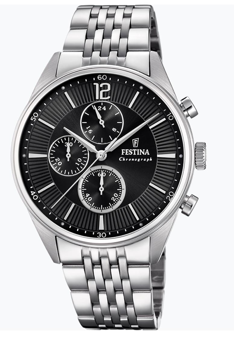 OROLOGIO FESTINA TIMELESS CHRONOGRAPH F20285/4 NERO CON CINTURINO IN ACCIAIO, UOMO