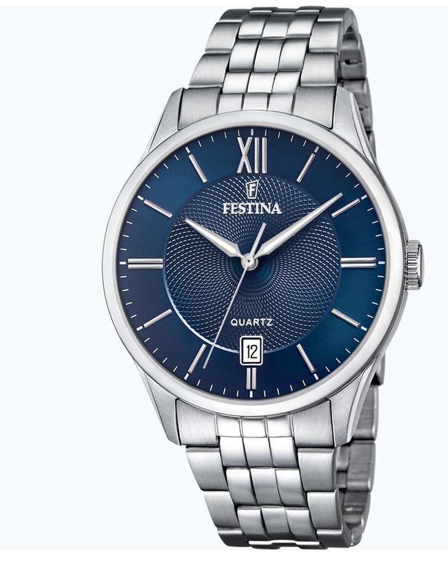 OROLOGIO FESTINA CLASSICS F20425/2 BLU CINTURINO IN ACCIAIO, UOMO