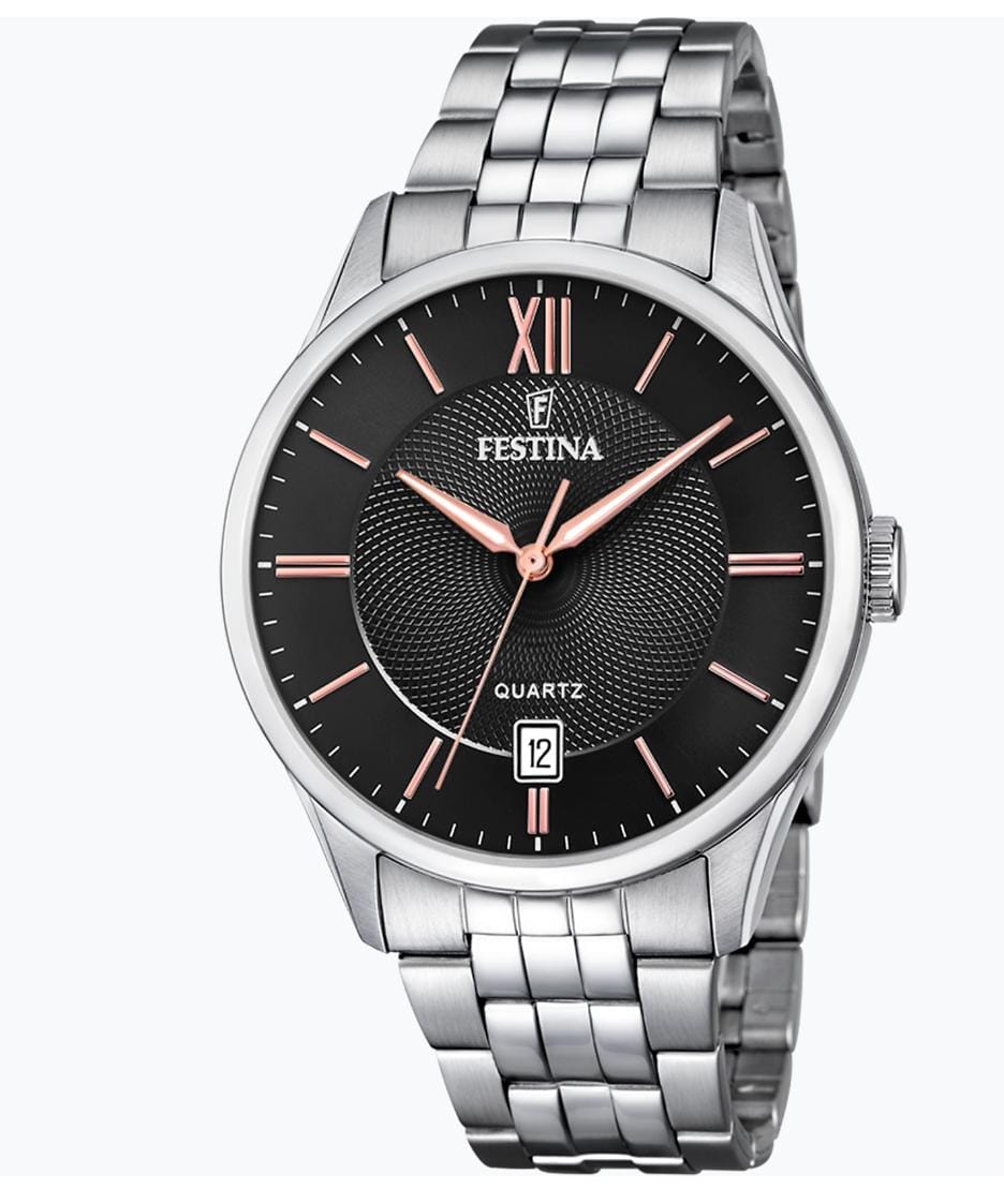OROLOGIO FESTINA CLASSICS F20425/6 NERO CINTURINO IN ACCIAIO, UOMO