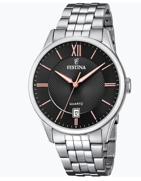 OROLOGIO FESTINA CLASSICS F20425/6 NERO CINTURINO IN ACCIAIO, UOMO