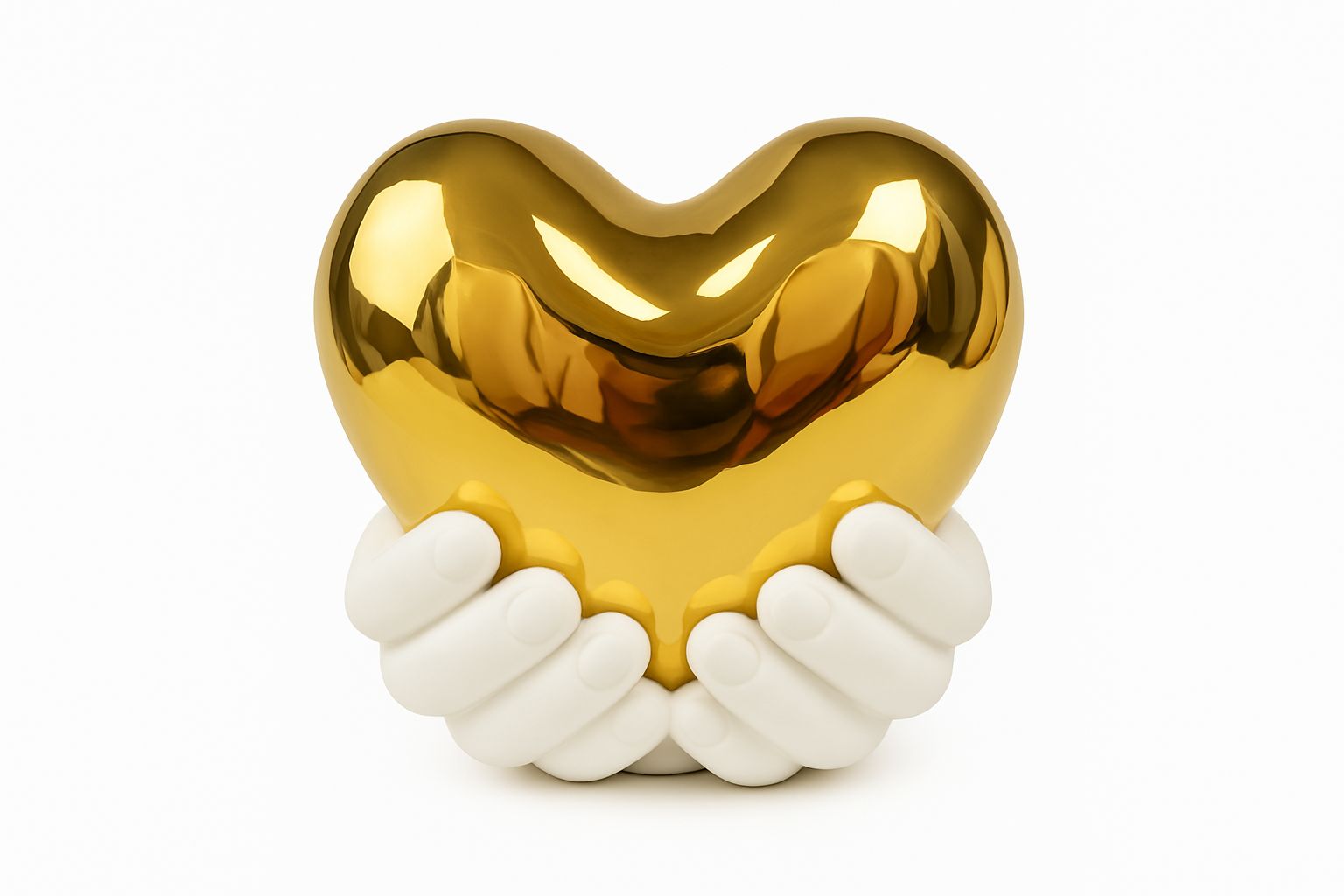 Scultura “Cuore nelle Mani” – Decorazione in ceramica dorata BONGELLI PREZIOSI