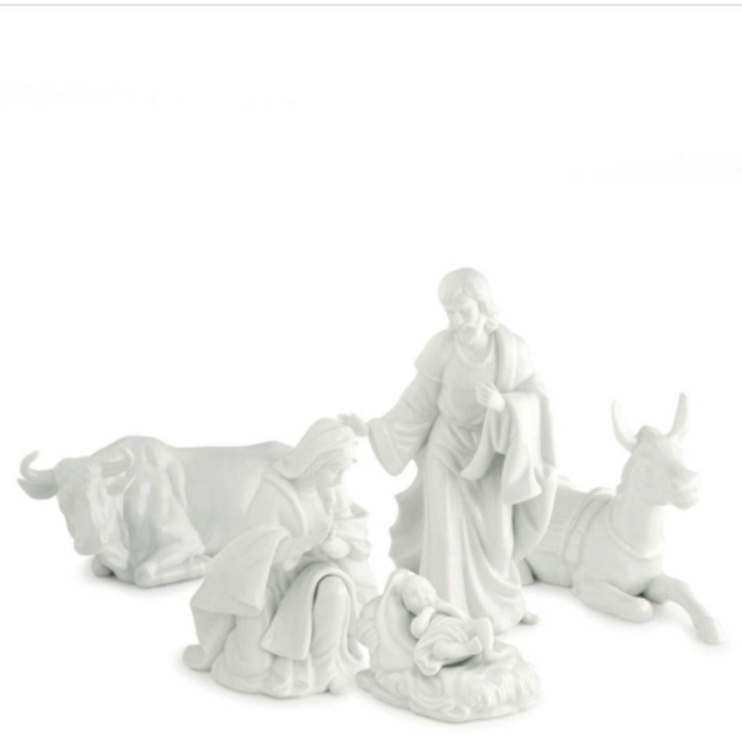 SET NATIVITA' PORCELLANA BIANCA 5PZ 26CM