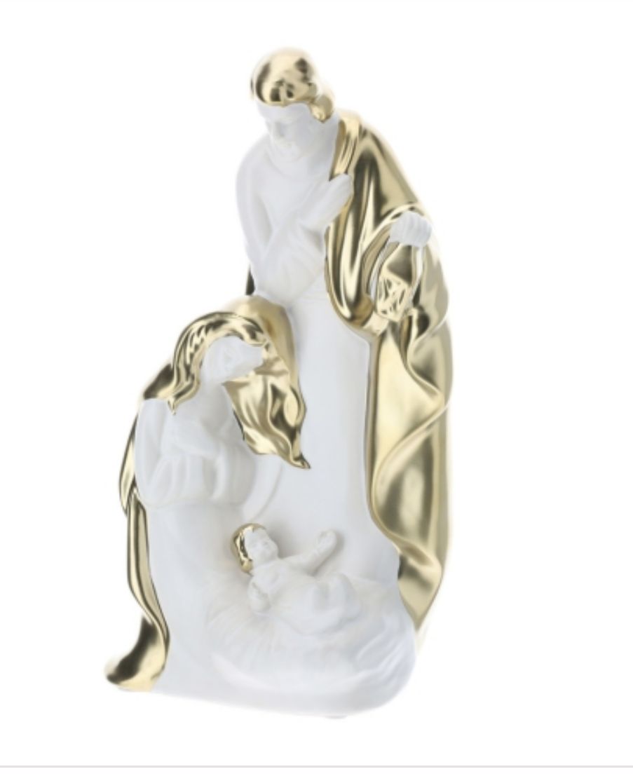 SACRA FAMIGLIA GRES BIANCO/ORO 26CM