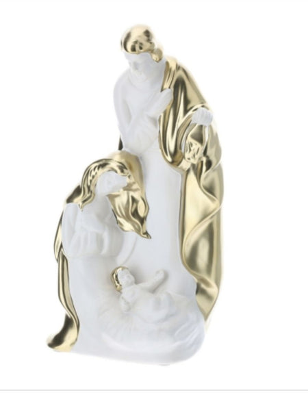 SACRA FAMIGLIA GRES BIANCO/ORO 26CM