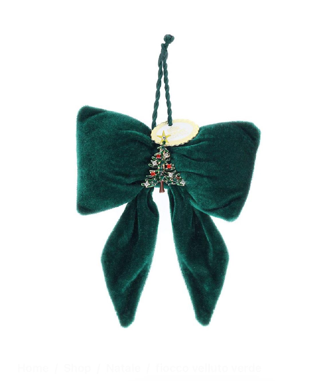 Hervit Fiocco verde in velluto 14xh18 cm