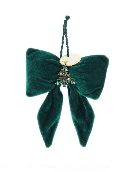 Hervit Fiocco verde in velluto 14xh18 cm