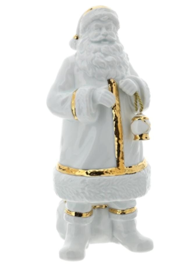 Babbo Natale Porcellana Bianco/ Oro - 26cm