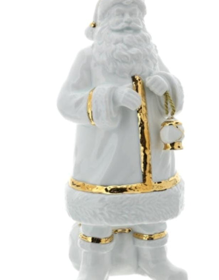 Babbo Natale Porcellana Bianco/ Oro - 26cm