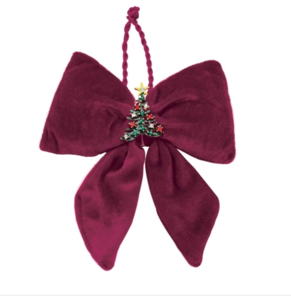 FIOCCO APP.VELLUTO BORDO' X'MAS 14X18CM