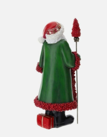 Hervit art. 30210 Babbo Natale resina bacche rosse 29 cm dipinto a mano