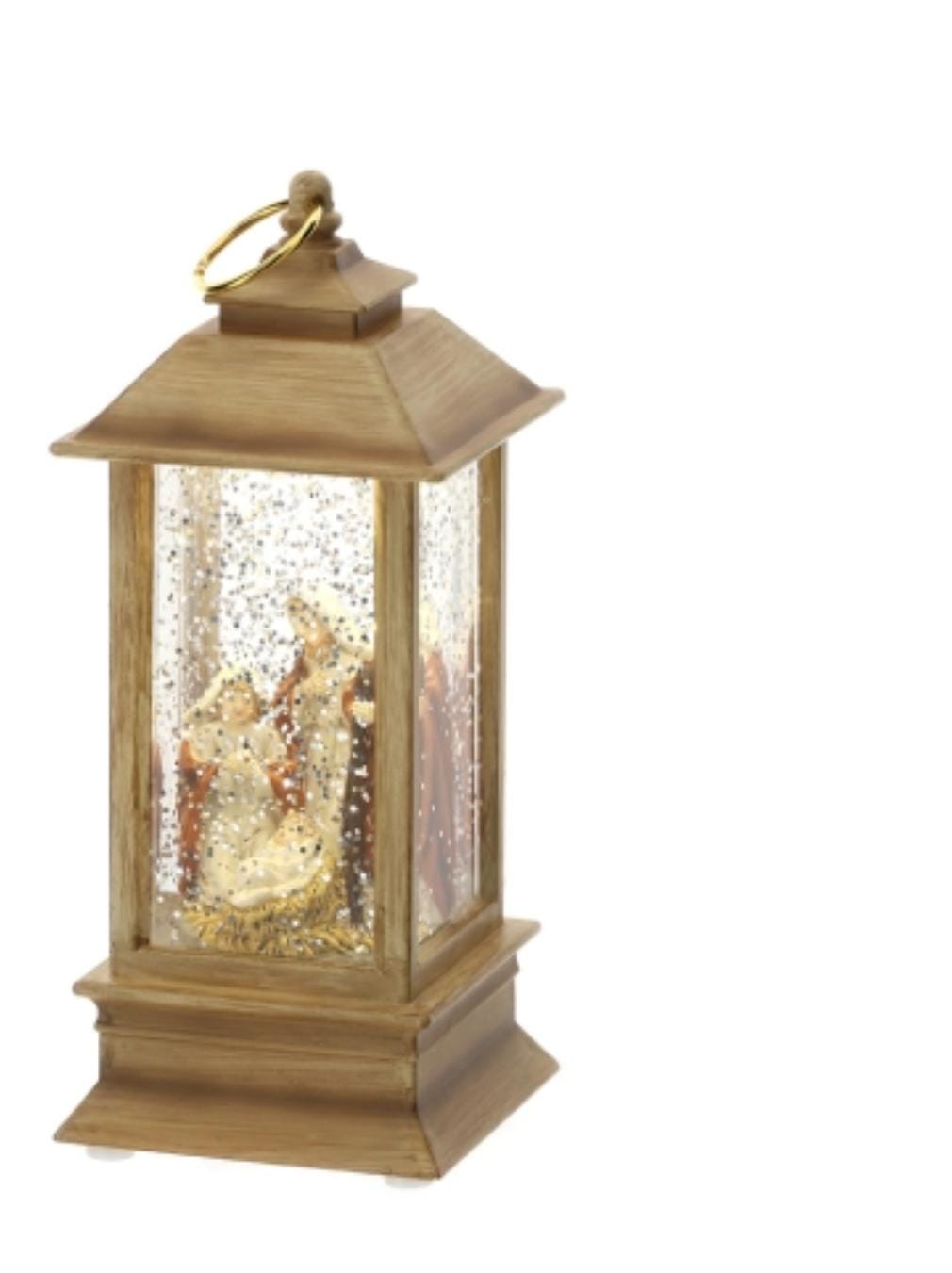 HERVIT LANTERNA NATIVITA' ACQUA/NEVE 5,5XH13CM C/LUCE LED A BATTERIA SCATOLA REGALO