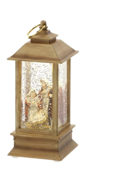 HERVIT LANTERNA NATIVITA' ACQUA/NEVE 5,5XH13CM C/LUCE LED A BATTERIA SCATOLA REGALO