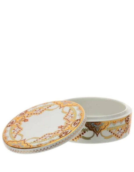 Hervit Scatola decorativa in porcellana "Thay" D12xH4,5 cm