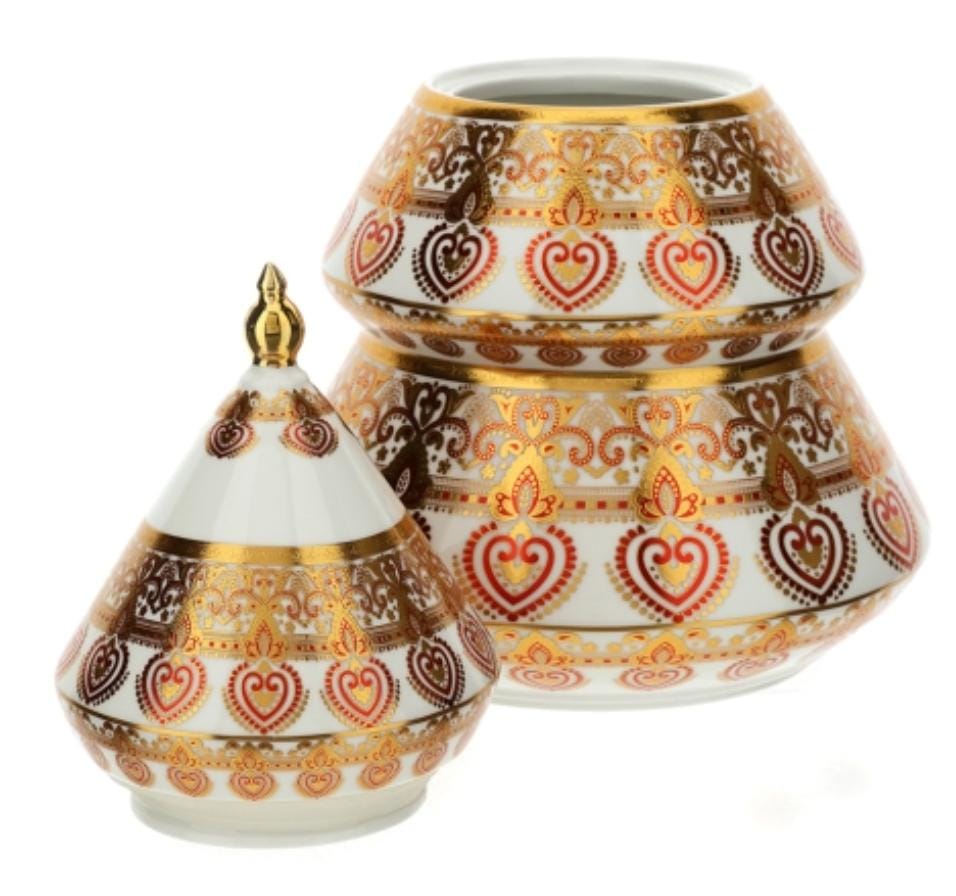 HERVIT CONTENITORE ALBERO IN PORCELLANA  BYZANTIUM DIA 21XH31CM