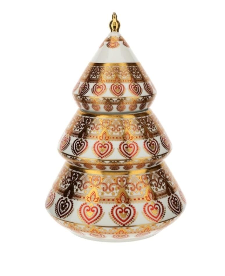 HERVIT CONTENITORE ALBERO IN PORCELLANA  BYZANTIUM DIA 21XH31CM