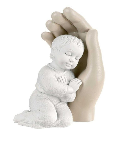 BONGELLI PREZIOSI Bomboniera Battesimo Scultura BIMBO CON MANO