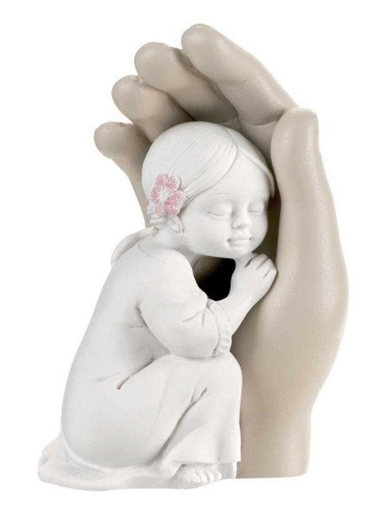 BONGELLI PREZIOSI Bomboniera Battesimo Scultura BIMBA CON MANO