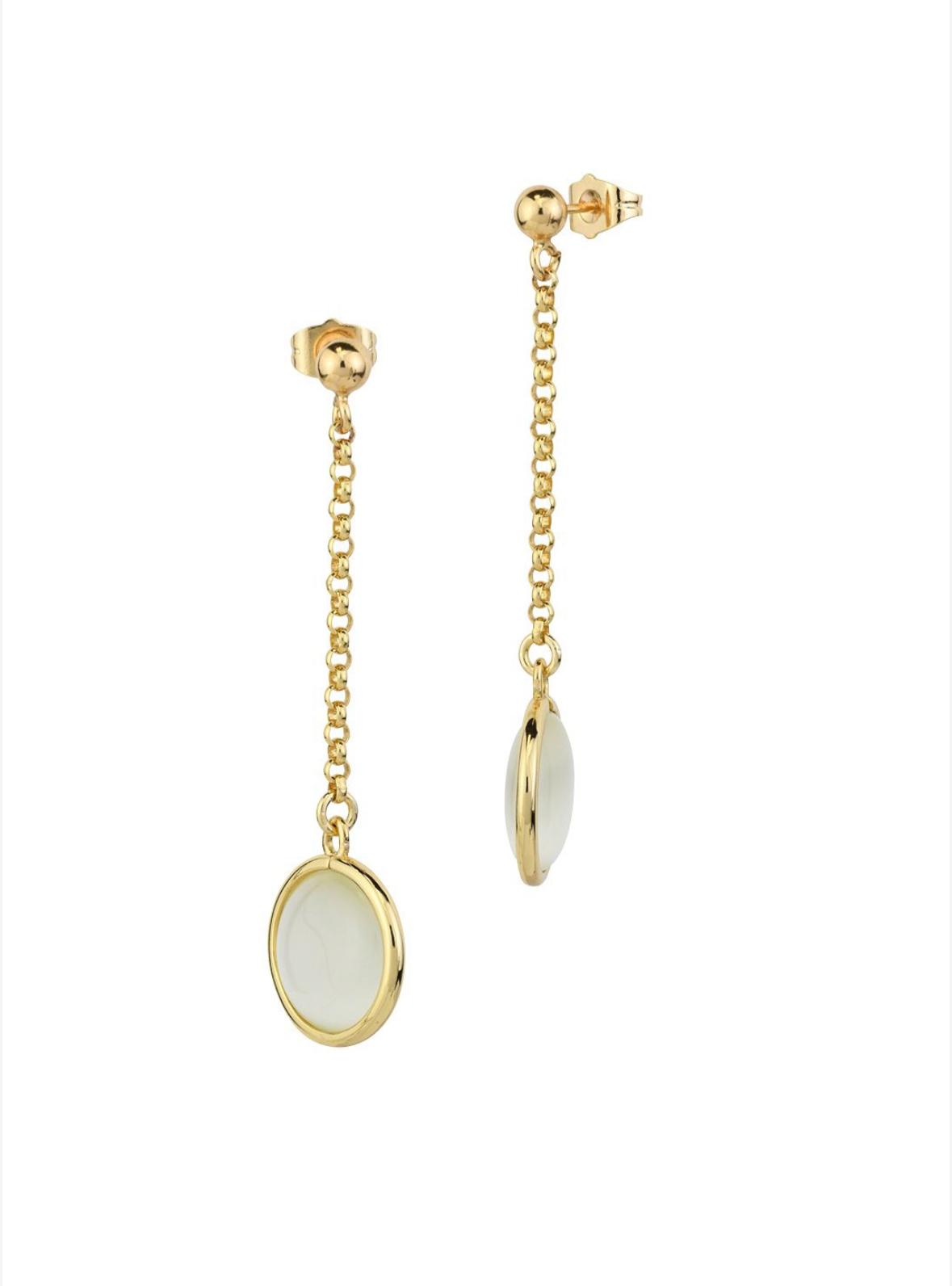 Orecchini placcati oro giallo con cristalli madreperla pendenti BOCCADAMO