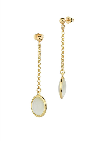 Orecchini placcati oro giallo con cristalli madreperla pendenti BOCCADAMO