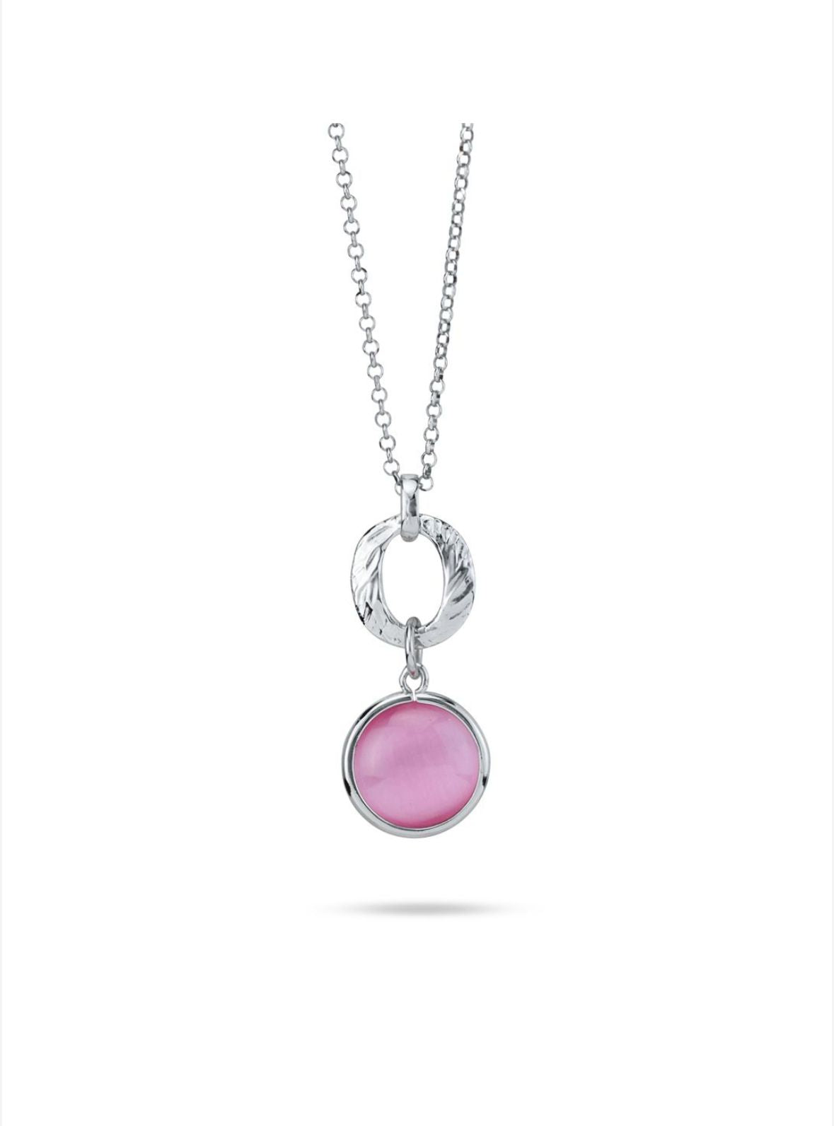 Collana con cristallo pendente di colore rosa chiaro BOCCADAMO