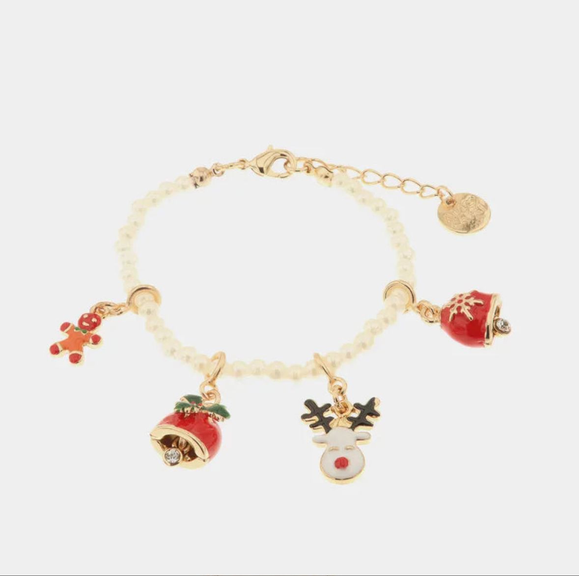 Bracciale in Metallo con ciondoli natalizi pendenti BYSIMON