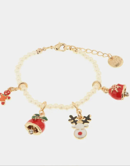 Bracciale in Metallo con ciondoli natalizi pendenti BYSIMON