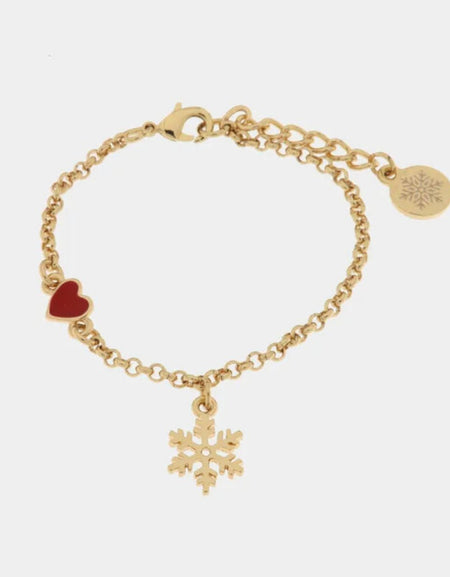 Bracciale in Metallo pan di zenzero e cuore rosso BYSIMON