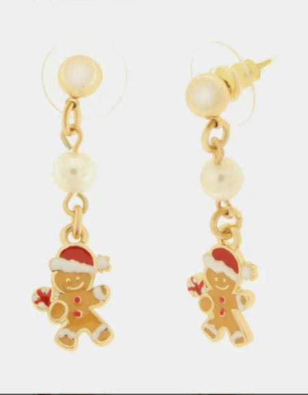 Orecchini in Metallo con omino di pan di zenzero BYSIMON