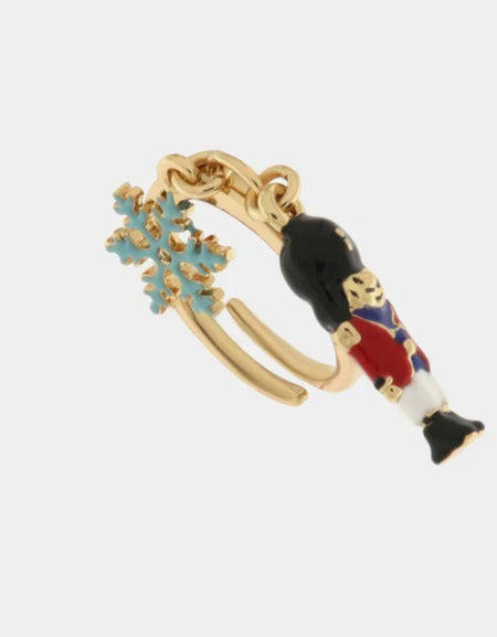 Anello in Metallo schiaccianoci e fiocco di neve BYSIMON