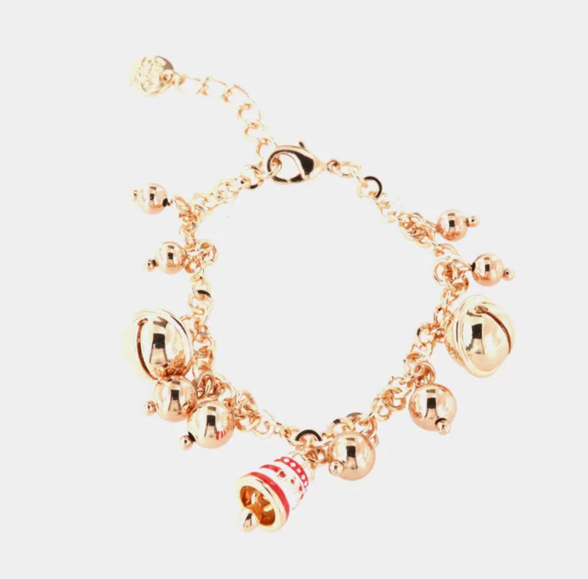 Bracciale in Metallo con sonagli e ciondolo natalizio BYSIMON