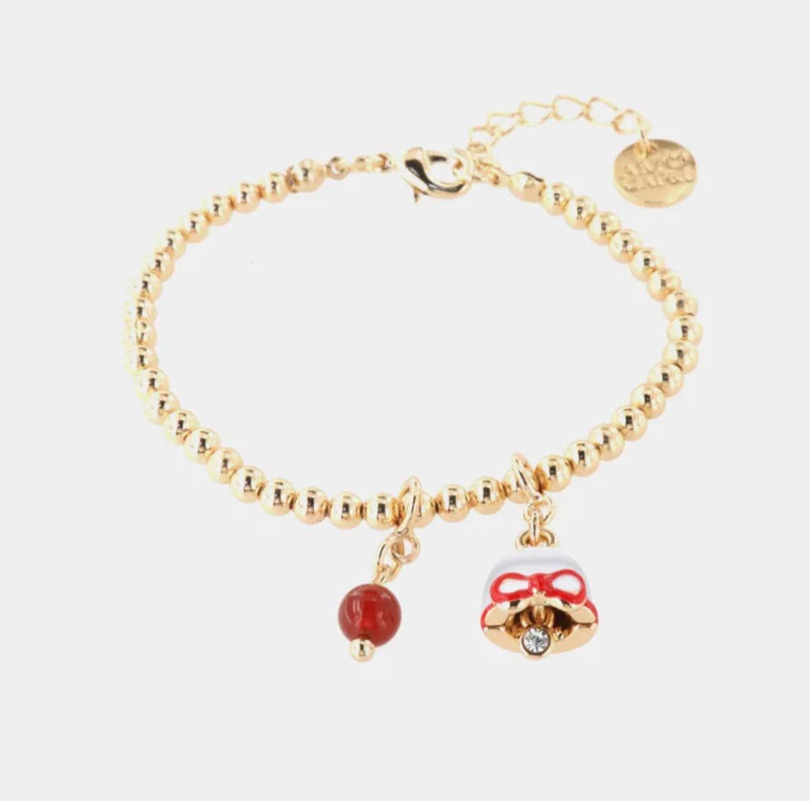 Bracciale in Metallo con ciondolo campanella di natale BYSIMON
