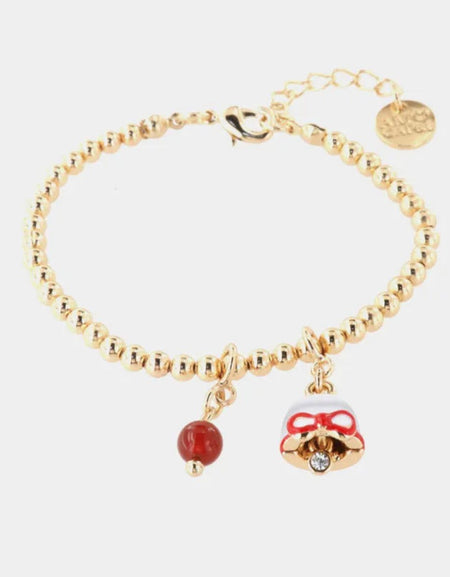 Bracciale in Metallo con ciondolo campanella di natale BYSIMON