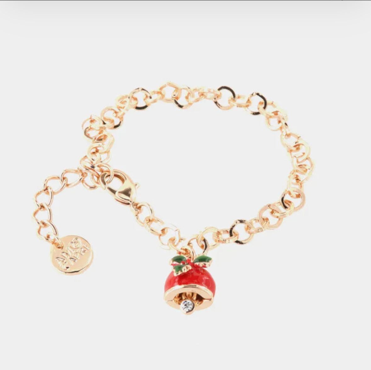 Bracciale in Metallo con campanella portafortuna natalizia BYSIMON
