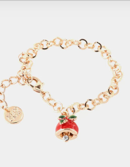 Bracciale in Metallo con campanella portafortuna natalizia BYSIMON