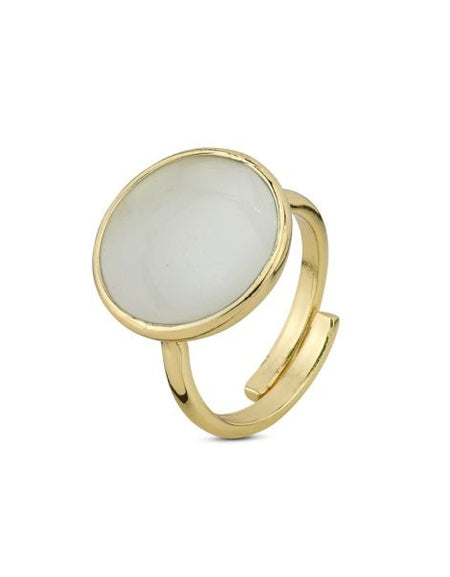 Anello placcato oro giallo con cristallo madreperla BOCCADAMO